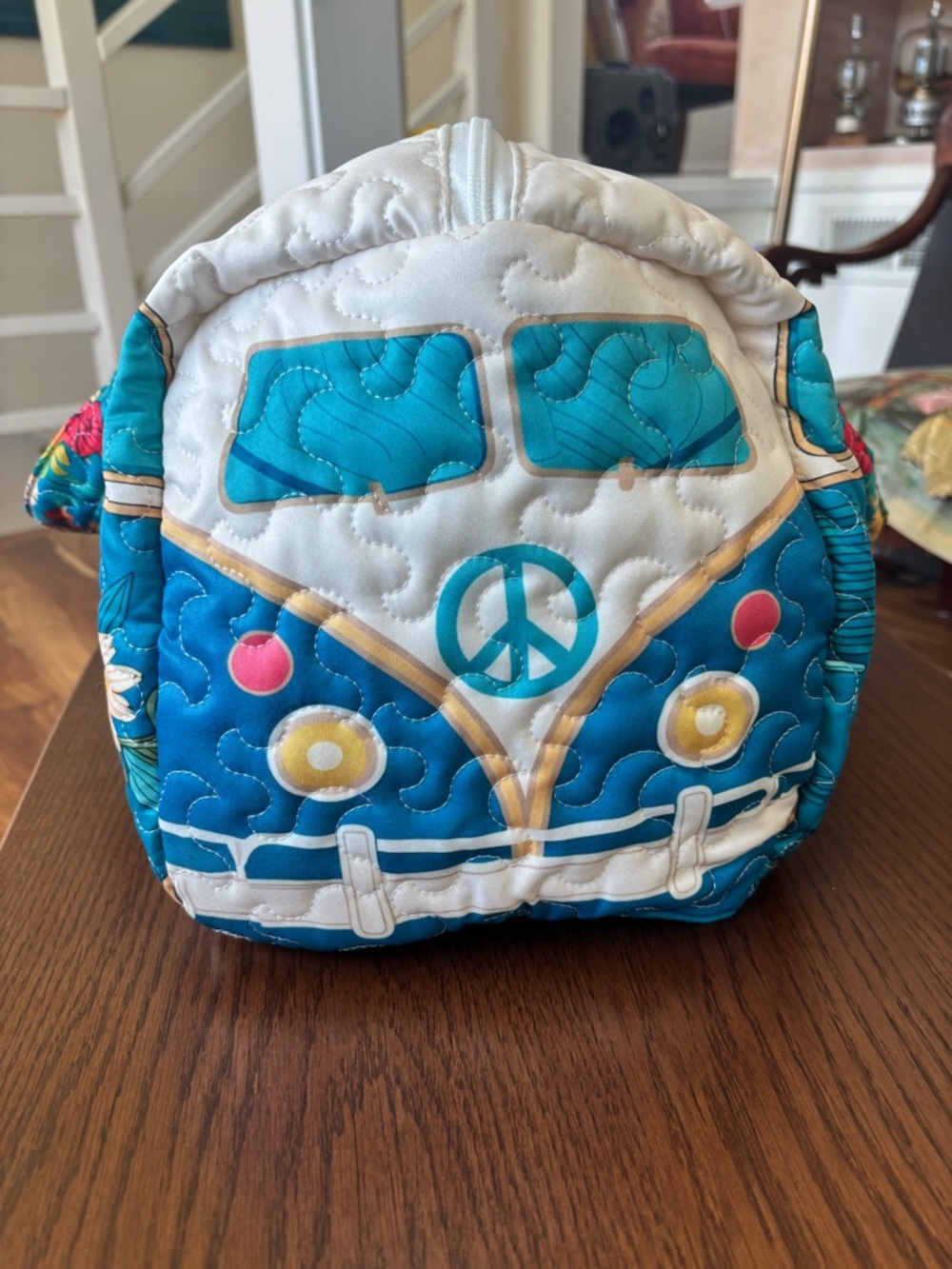 Quilted Blue VW-Inspired Van Duffel Bag - Picture 2 of 5